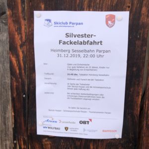 Silvester Fackelabfahrt am Heimberg